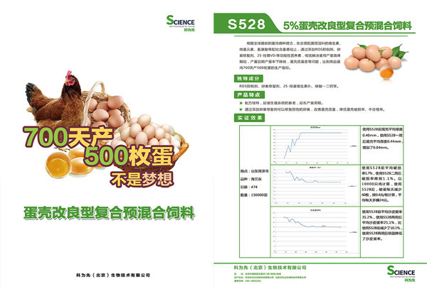 5% eggshell modified compound premixed feed.